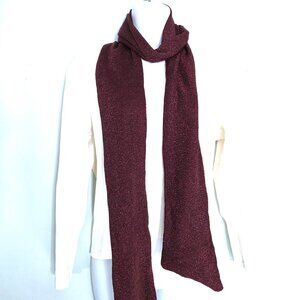 NWOT MixIt Deep Red Metallic Skinny Knit Scarf